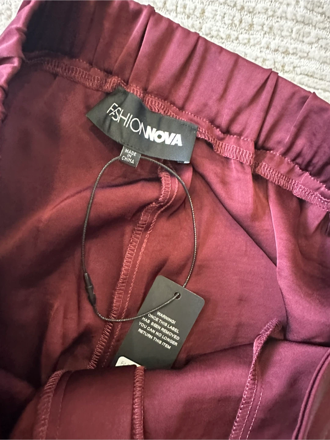 New Fashion Nova Maroon Wide Leg Pants - photo 3