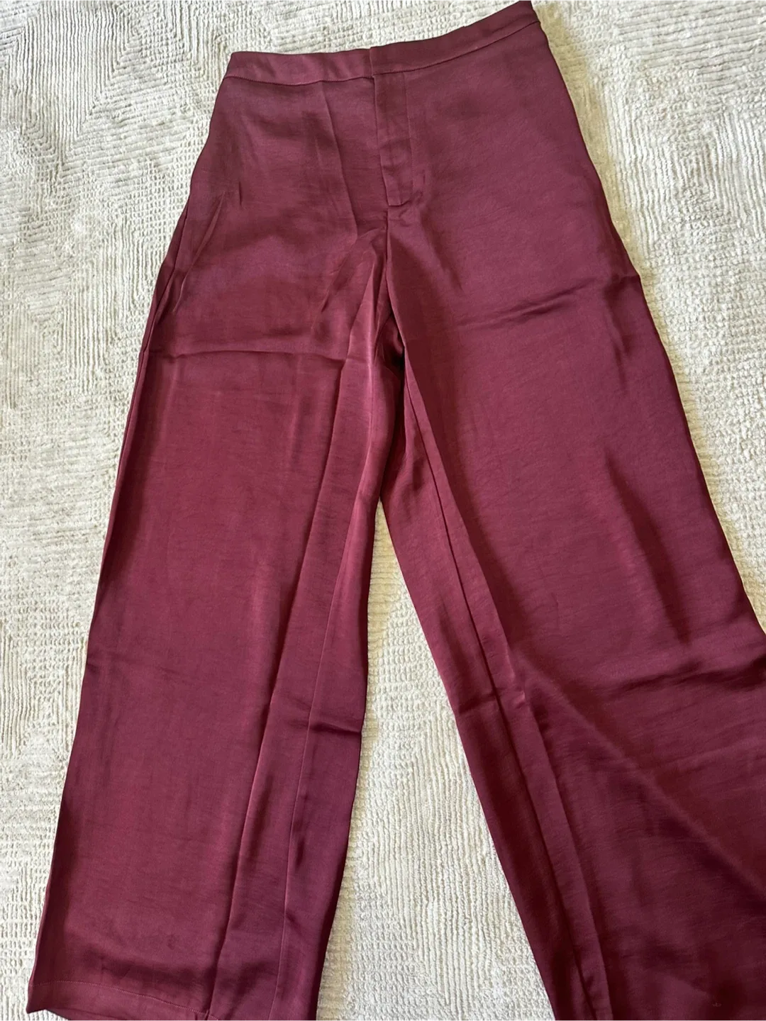 New Fashion Nova Maroon Wide Leg Pants image indicator(2)