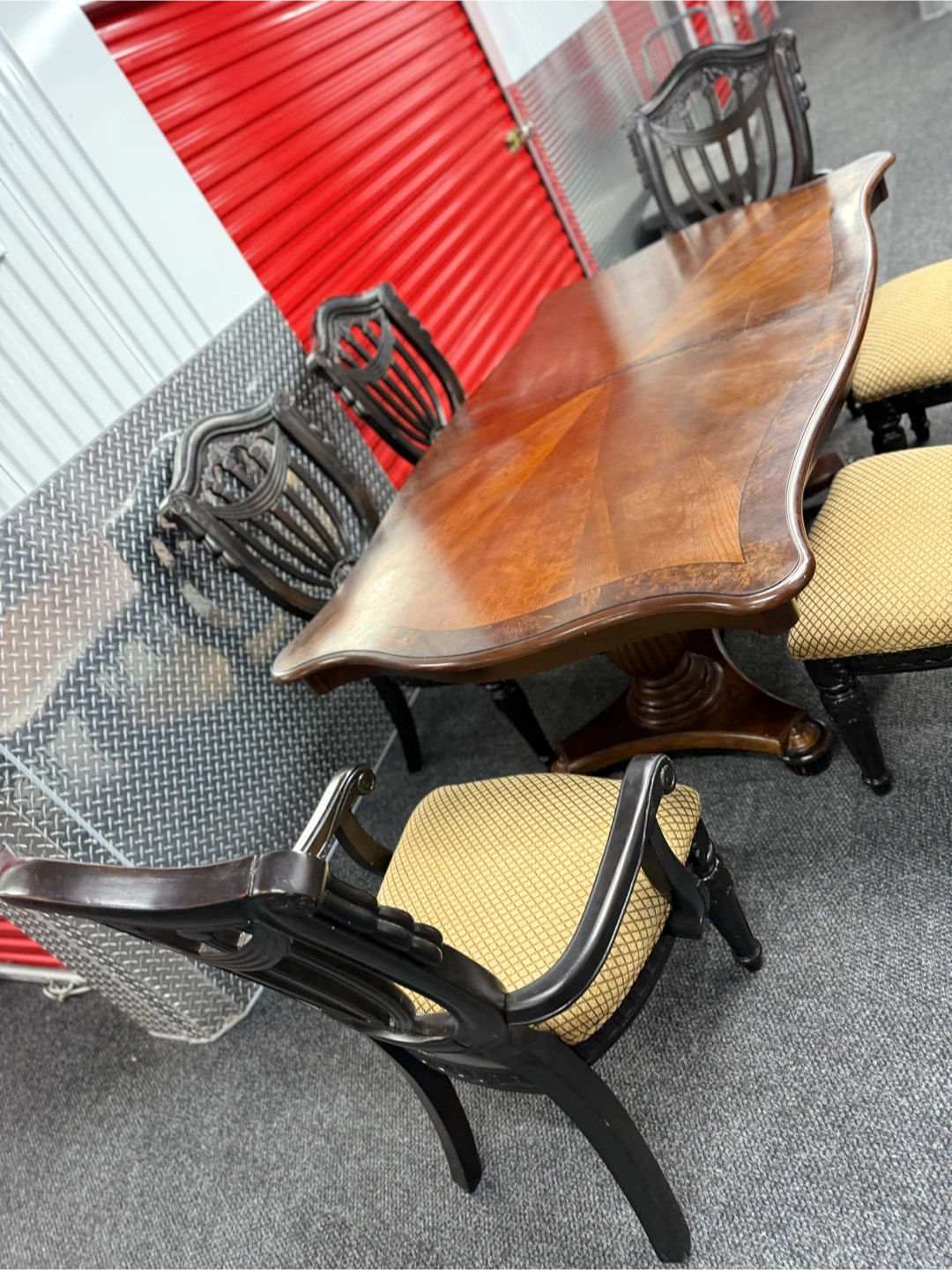 Dining Table with 6 Chairs - Dark Wood - photo 5