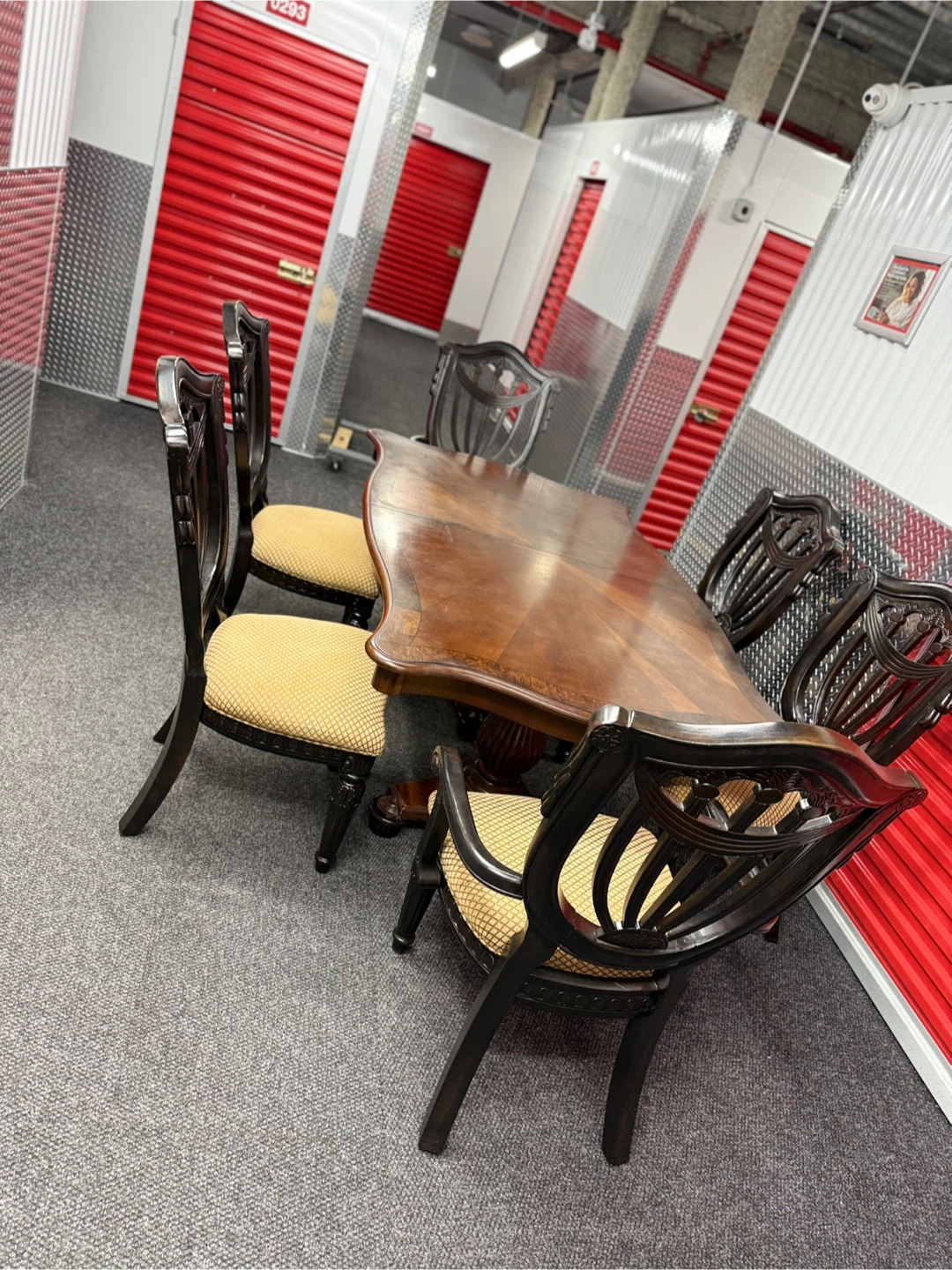Dining Table with 6 Chairs - Dark Wood - photo 4
