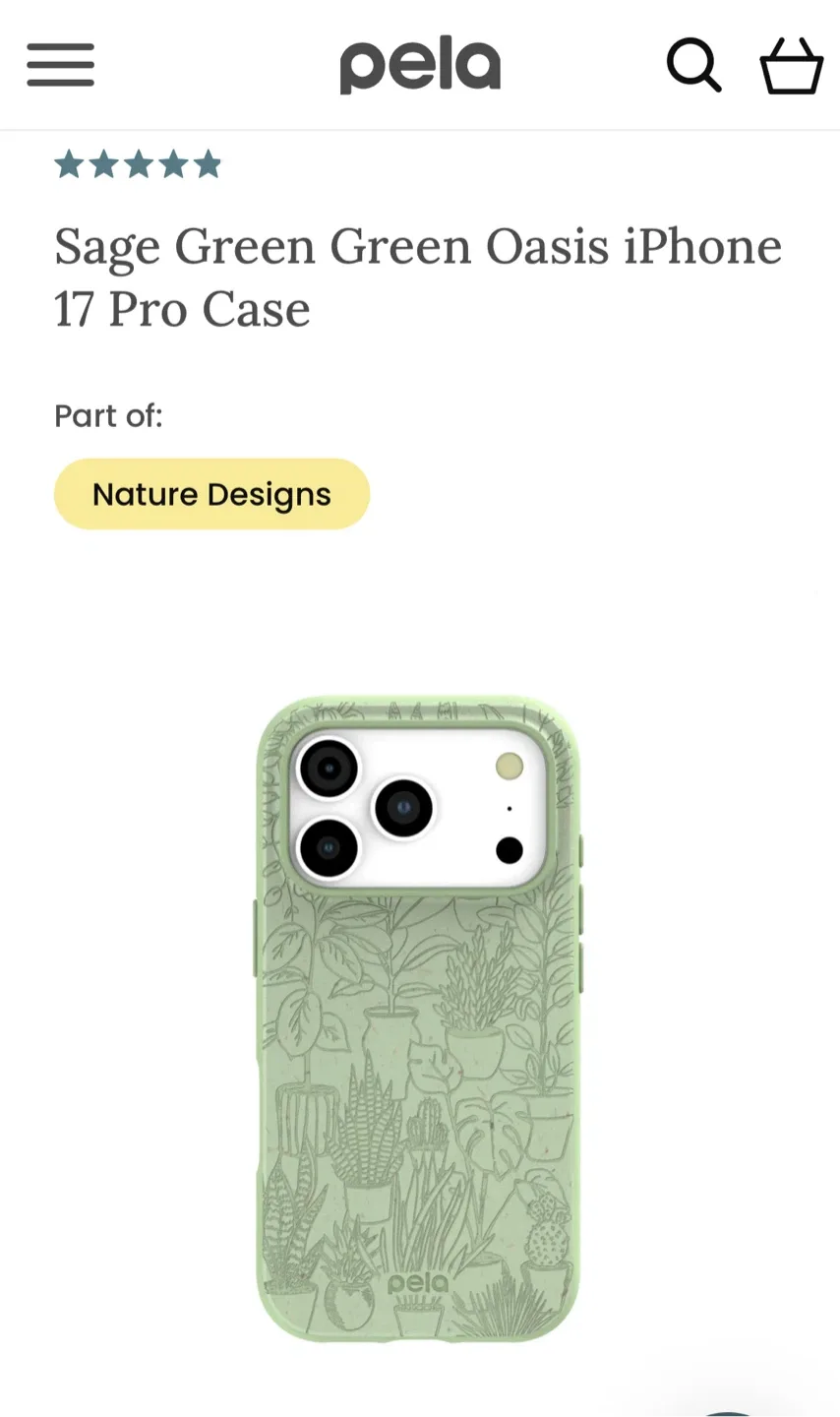 Pela Sage Green Green Oasis iPhone 17 Pro Case #Cleanout image indicator(4)