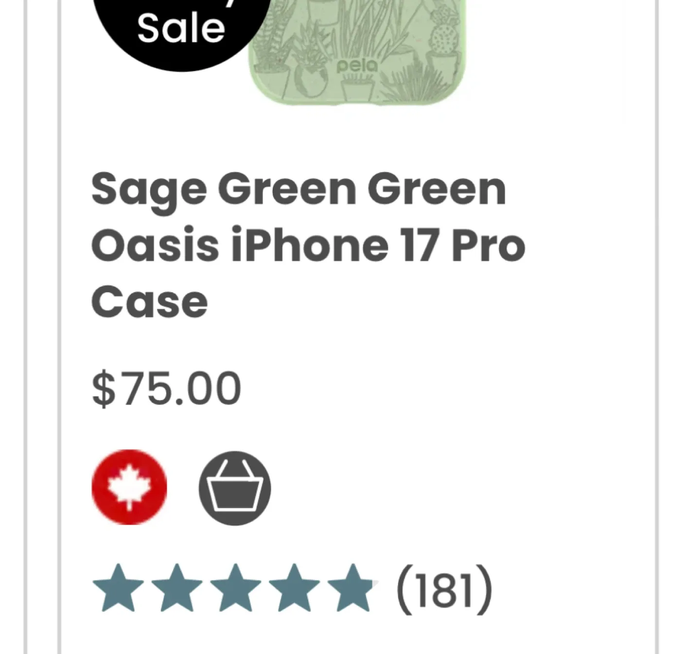 Pela Sage Green Green Oasis iPhone 17 Pro Case #Cleanout image indicator(3)