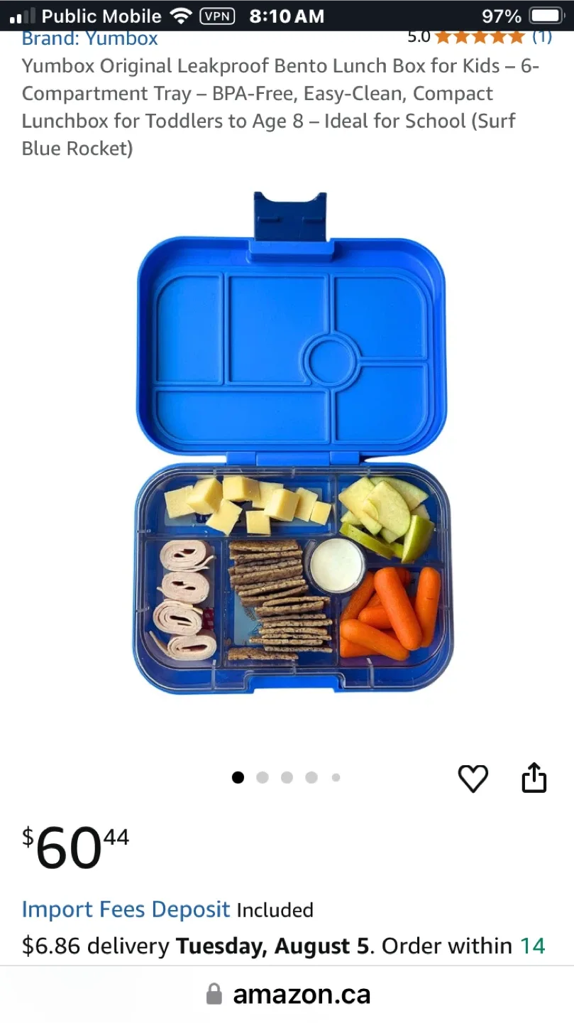 Yumbox Bento Lunch Box - Surf Blue image indicator(4)