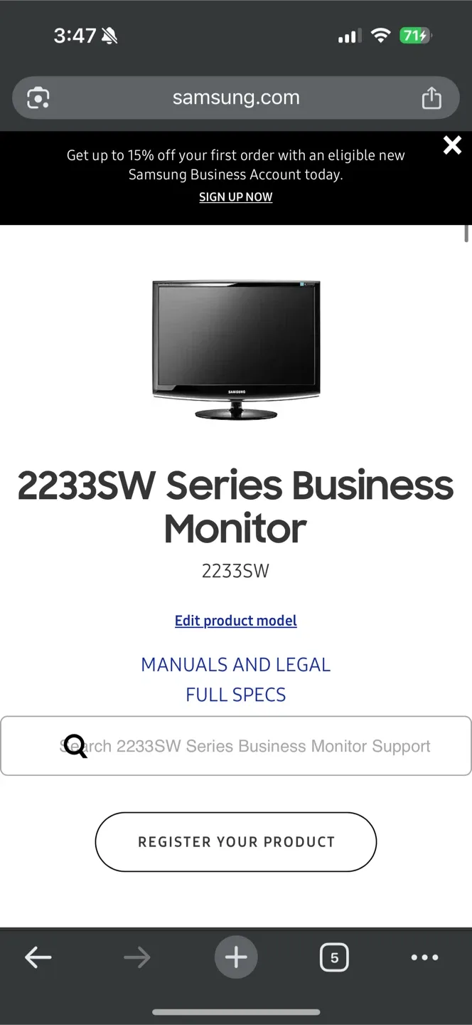 Samsung SyncMaster 2233SW Monitor image indicator(2)