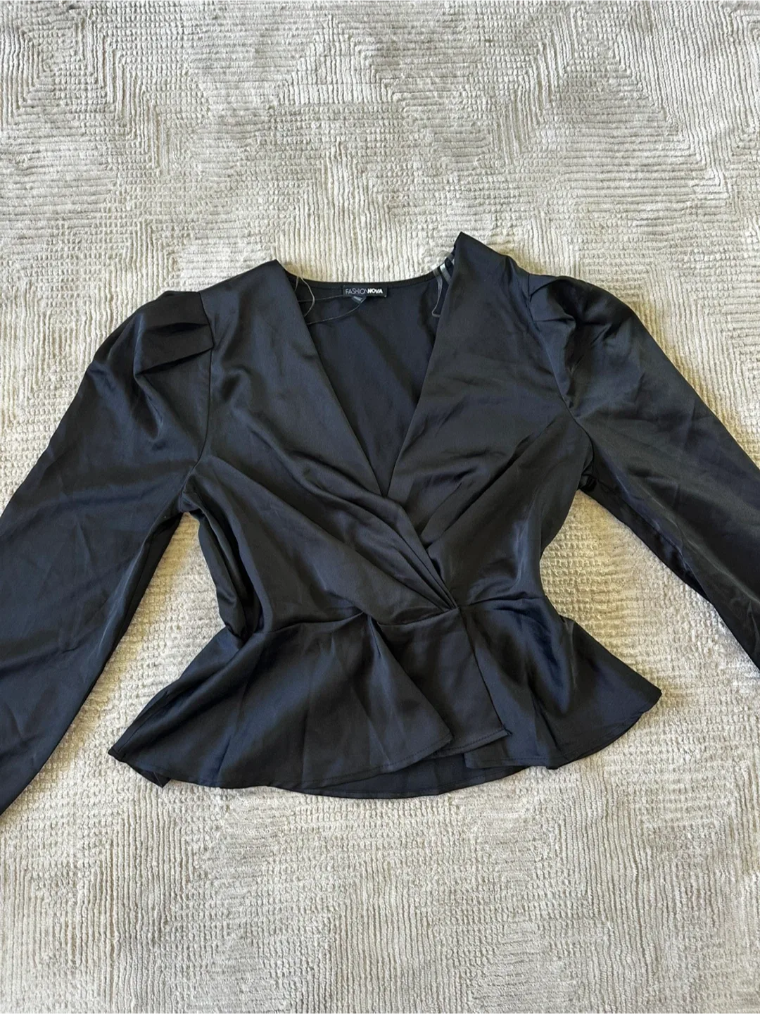 New Fashion Nova Black Peplum Top