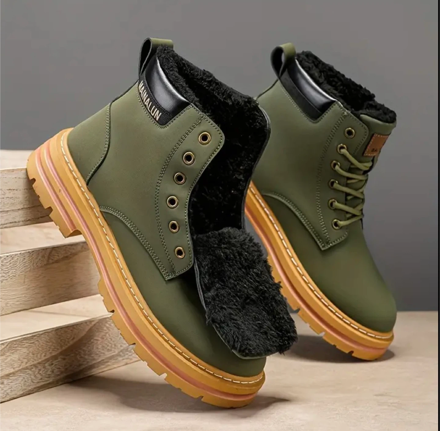 1 Pair MAINALUN Winter Warm Fleece-Lined Motorcycle Boots - photo 3