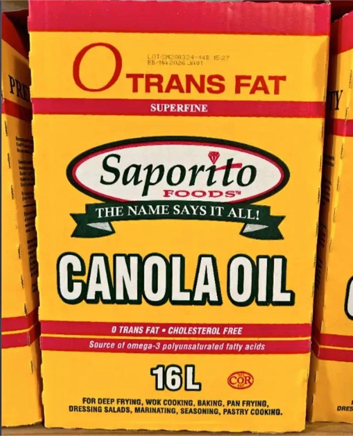 Saporito Canola Oil - 16L