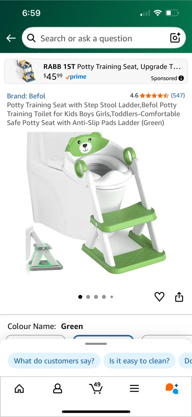 Befol 2-in-1 Green Potty Training Seat image indicator(3)