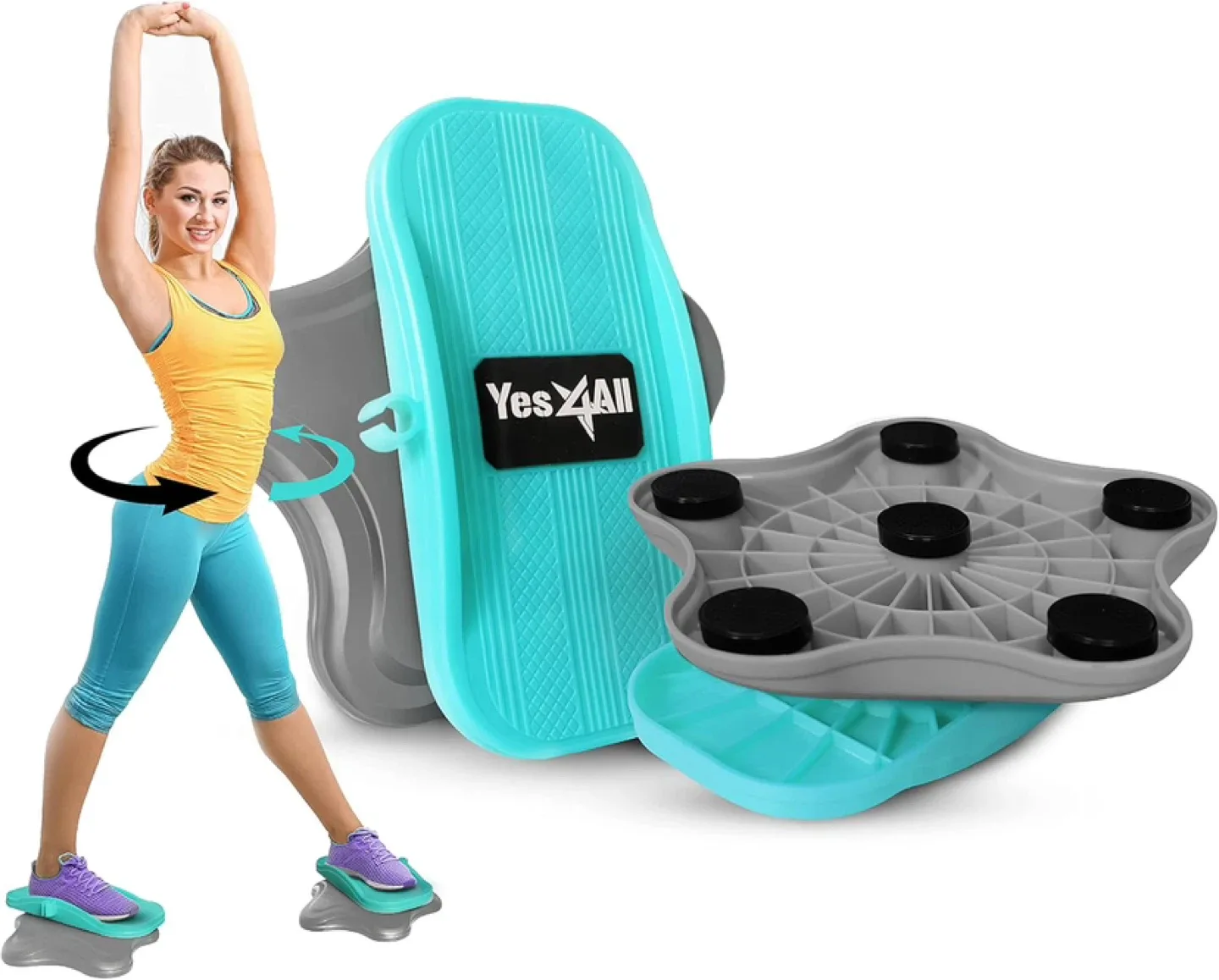 Yes4All Ab & Core Twister Board with Resistance Band #Cleanout image indicator(2)