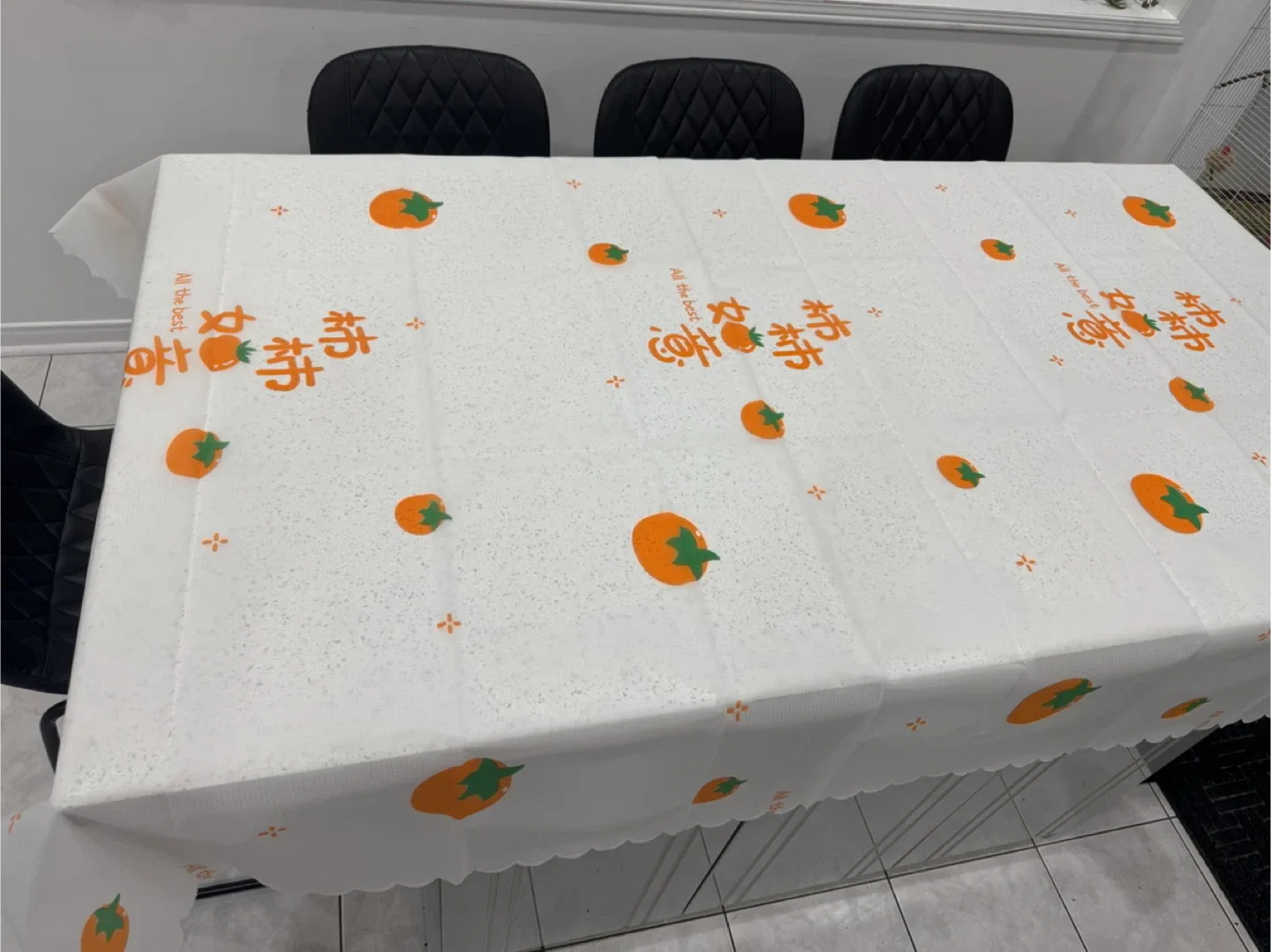 White orange Tablecloth with all the best print Design image indicator(2)