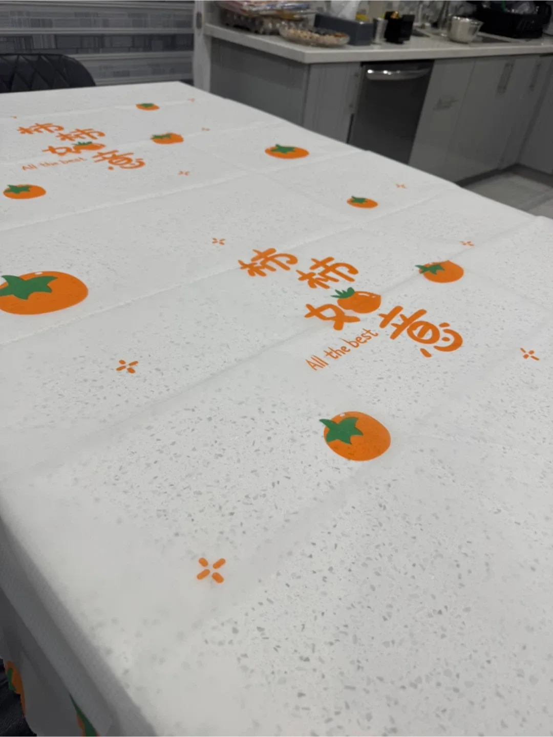 White orange Tablecloth with all the best print Design image indicator(5)