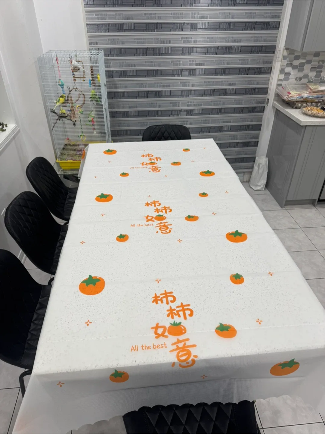 White orange Tablecloth with all the best print Design image indicator(3)