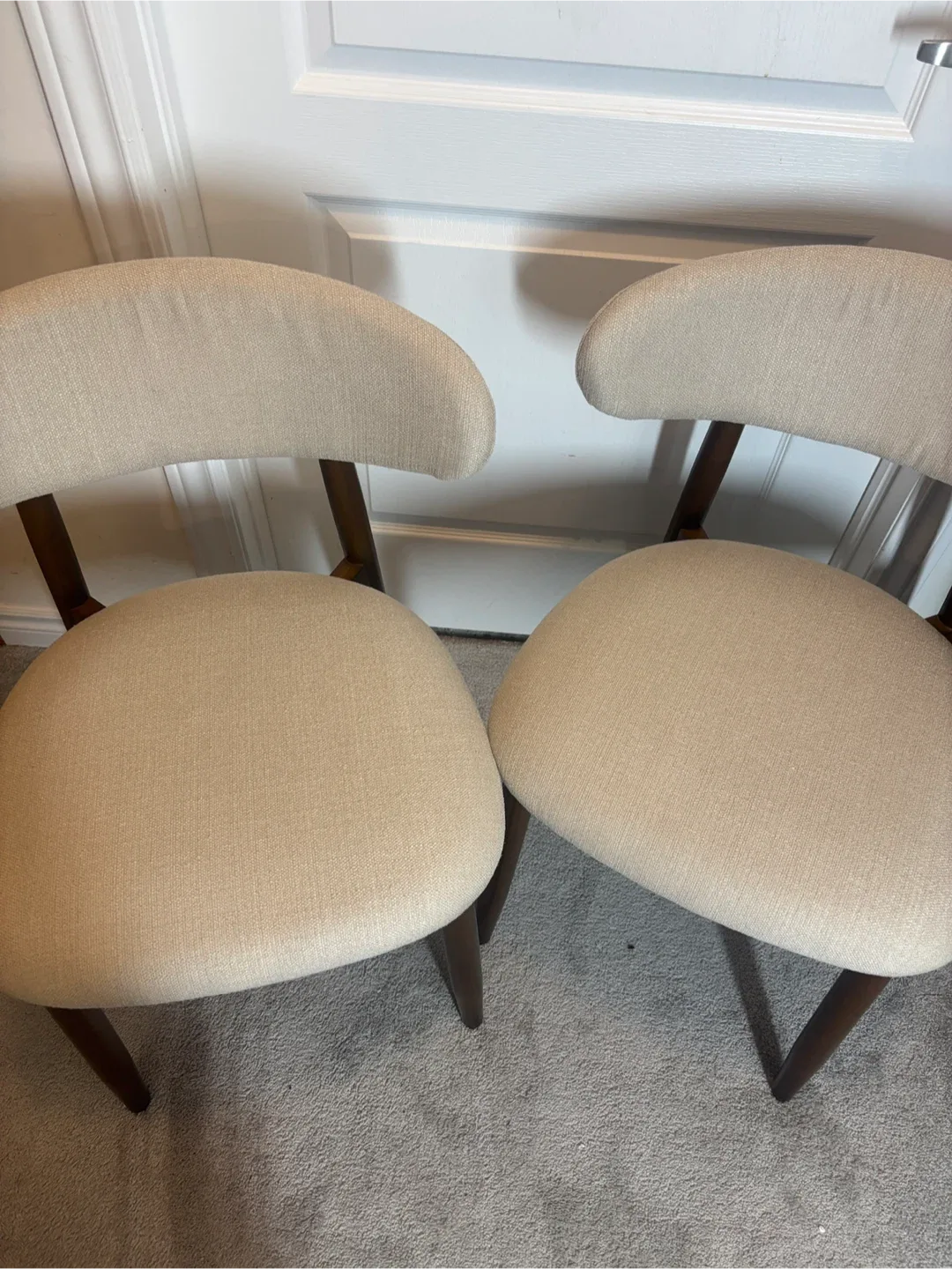 Set of 2 Beige Dining Chairs image indicator(4)