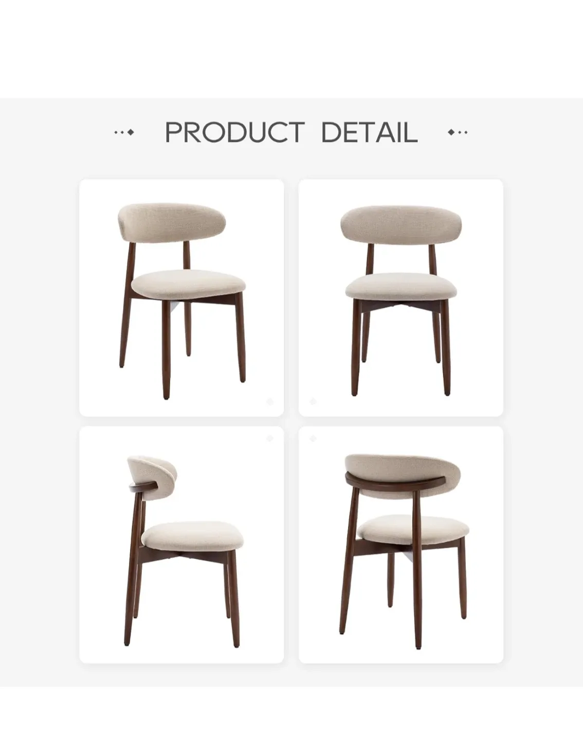 Set of 2 Beige Dining Chairs image indicator(7)