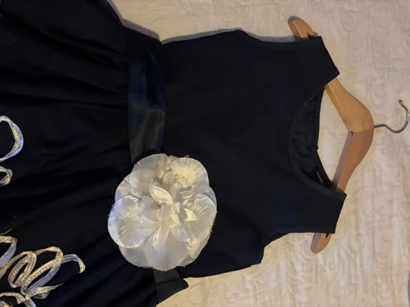 Girls' Black Dress with Floral Detail image indicator(6)