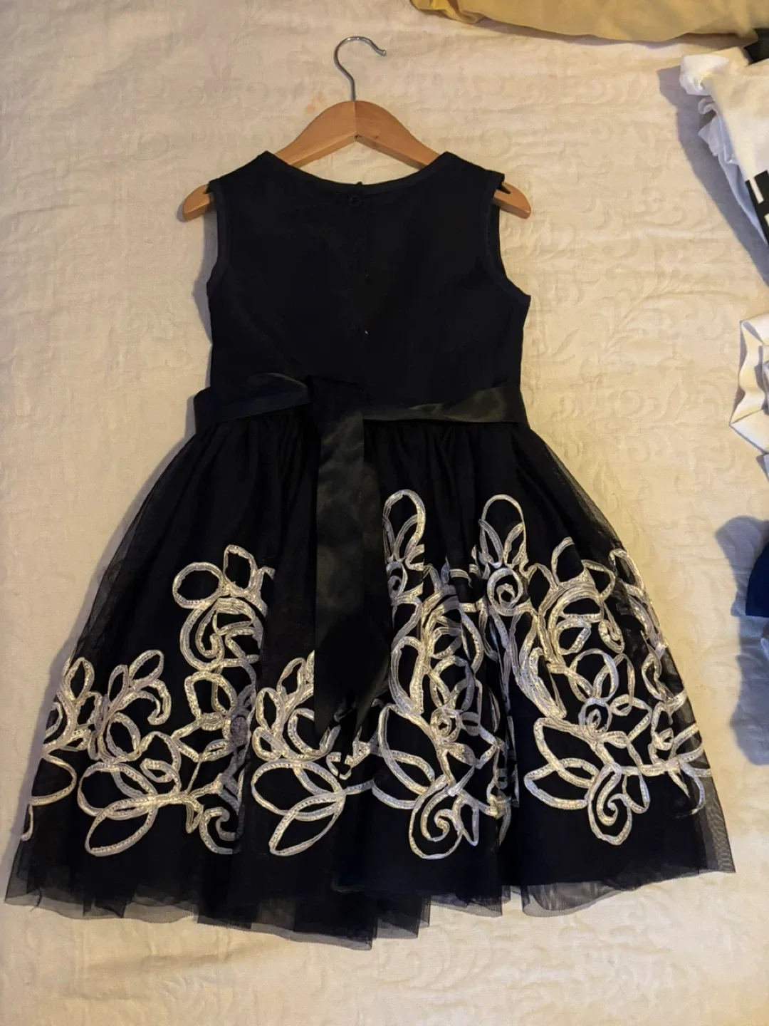 Girls' Black Dress with Floral Detail image indicator(2)