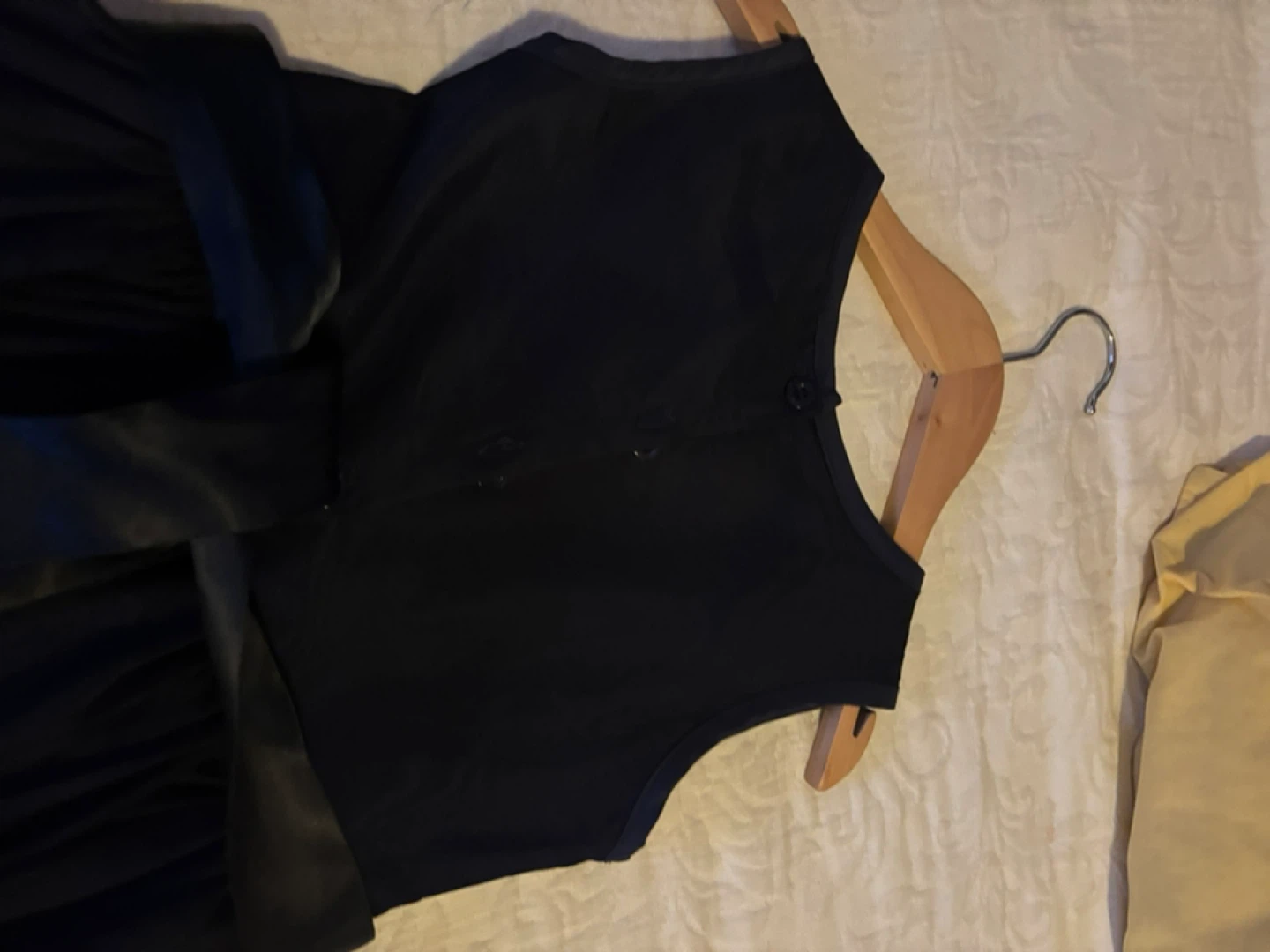 Girls' Black Dress with Floral Detail - photo 4