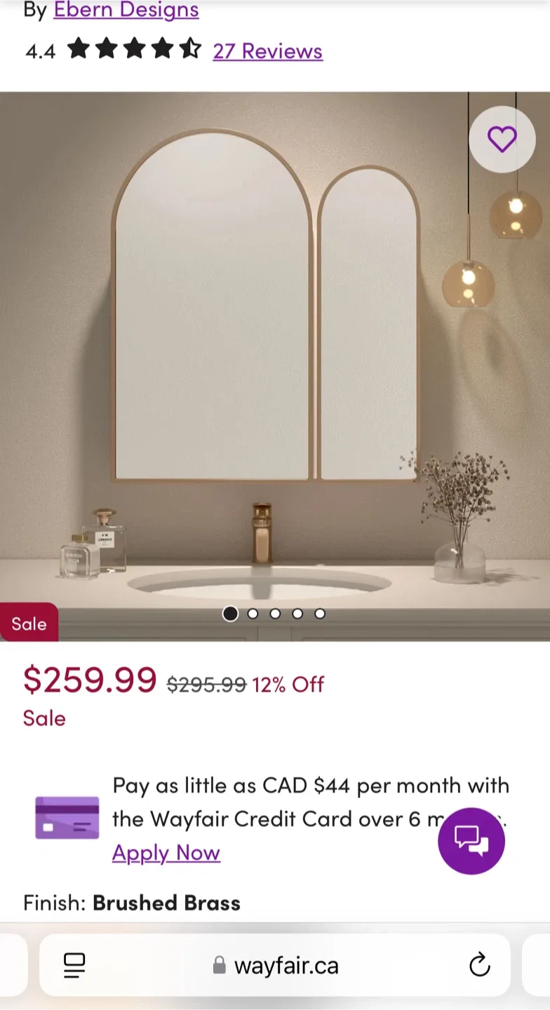 Arched Medicine Cabinet - Brushed Brass