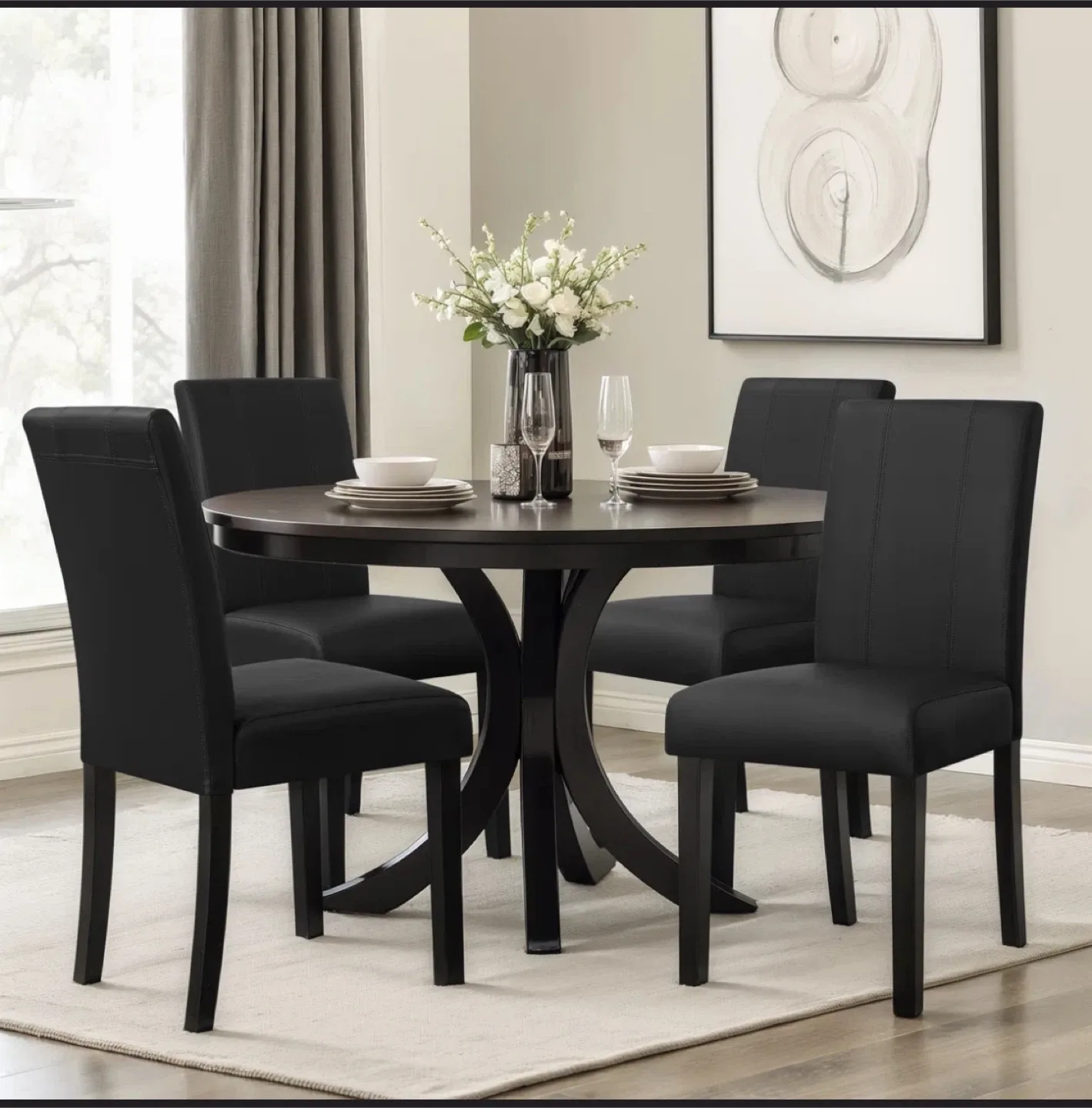 Faux Leather Dining Chairs (Set of 4) image indicator(8)