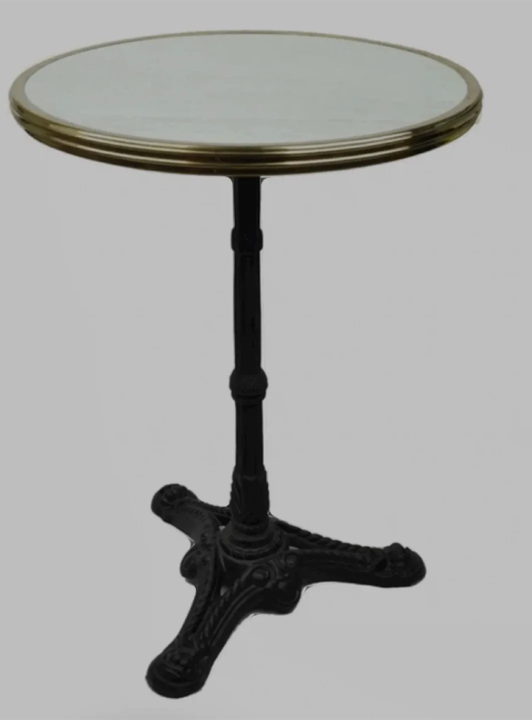 Authentic White Marble French Marble Bistro Table Brass Trim image indicator(5)