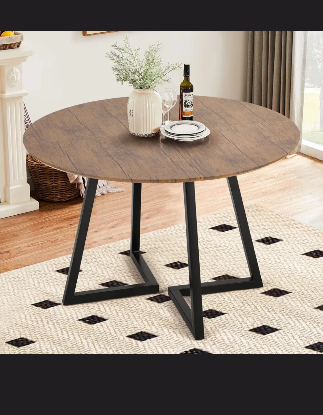Grey Round Dining Table - 45 inch