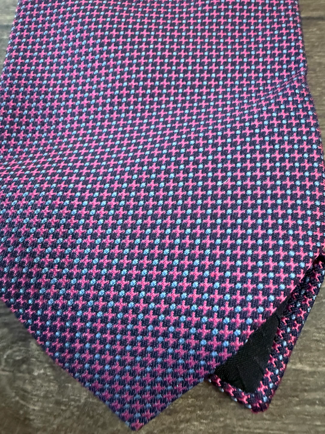 Hermes Paris Silk Tie - Pink/Blue Pattern - photo 2