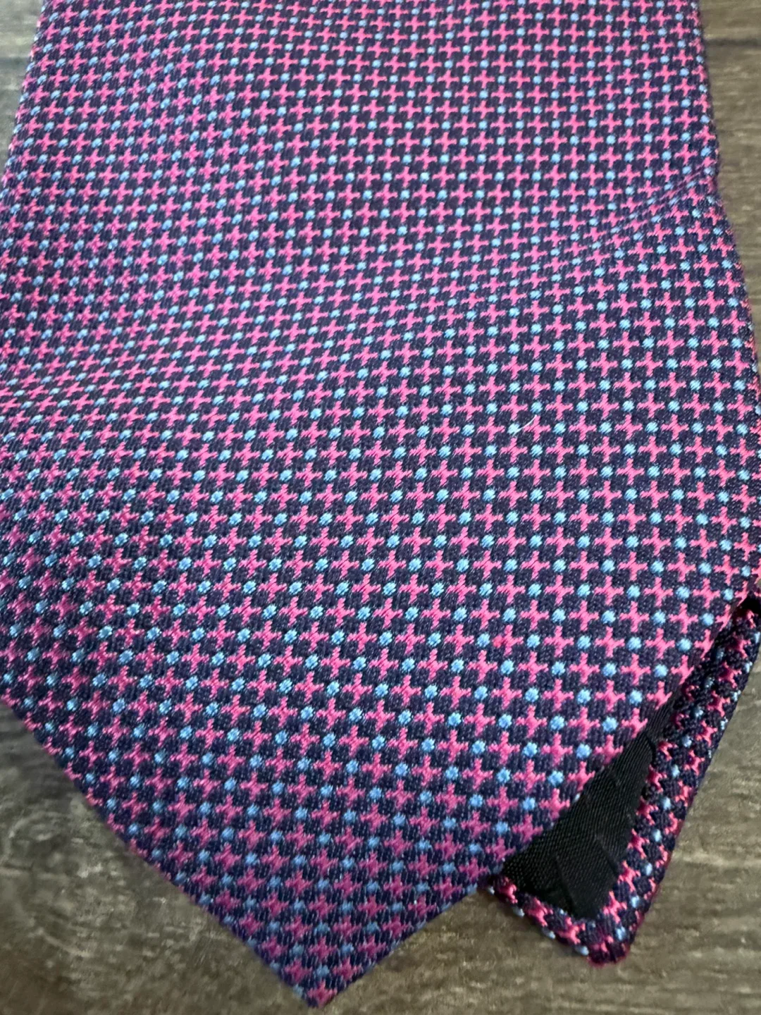 Hermes Paris Silk Tie - Pink/Blue Pattern image indicator(2)