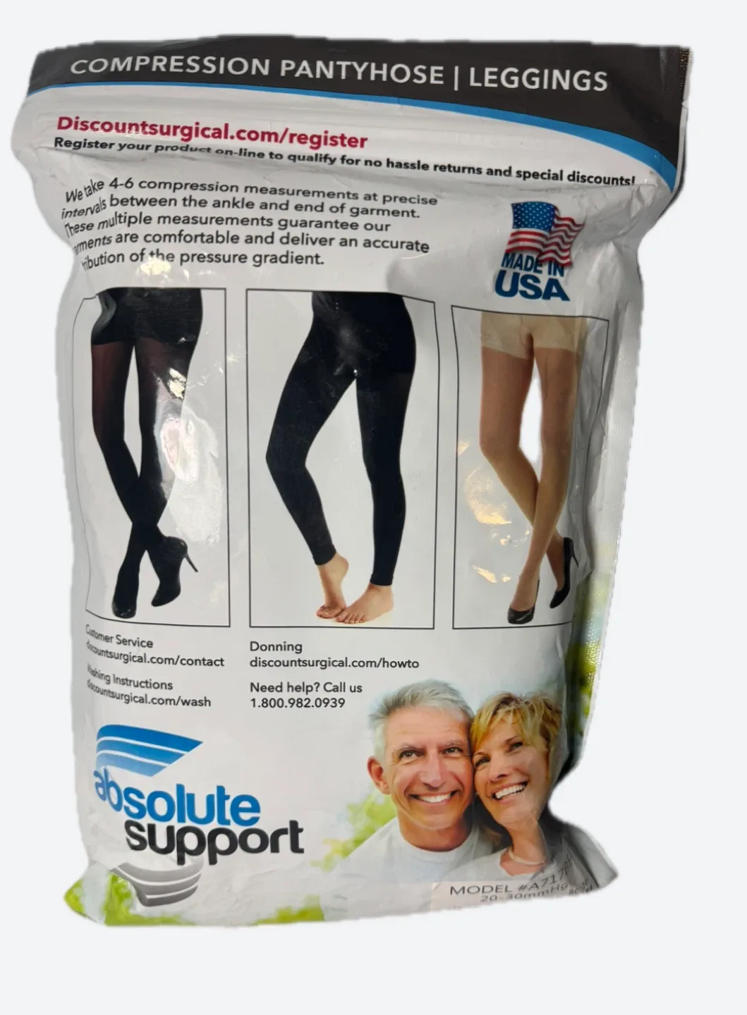 Absolute Support Compression Pantyhose - Beige, XL