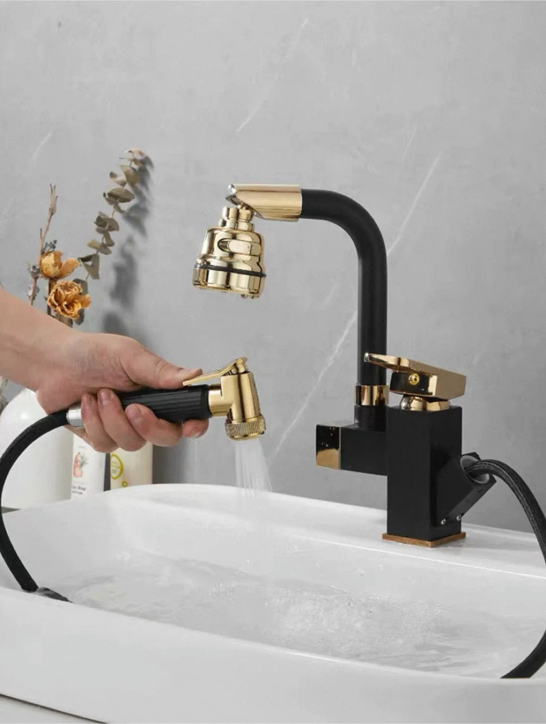 Luxury Vessel Sink Faucet - Black & Gold