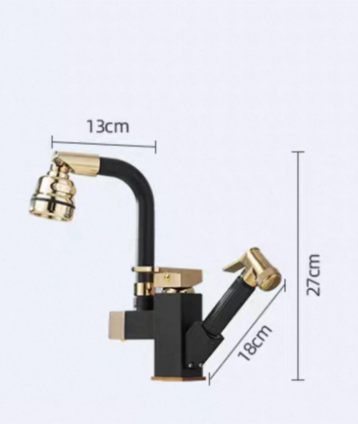 Luxury Vessel Sink Faucet - Black & Gold - photo 5
