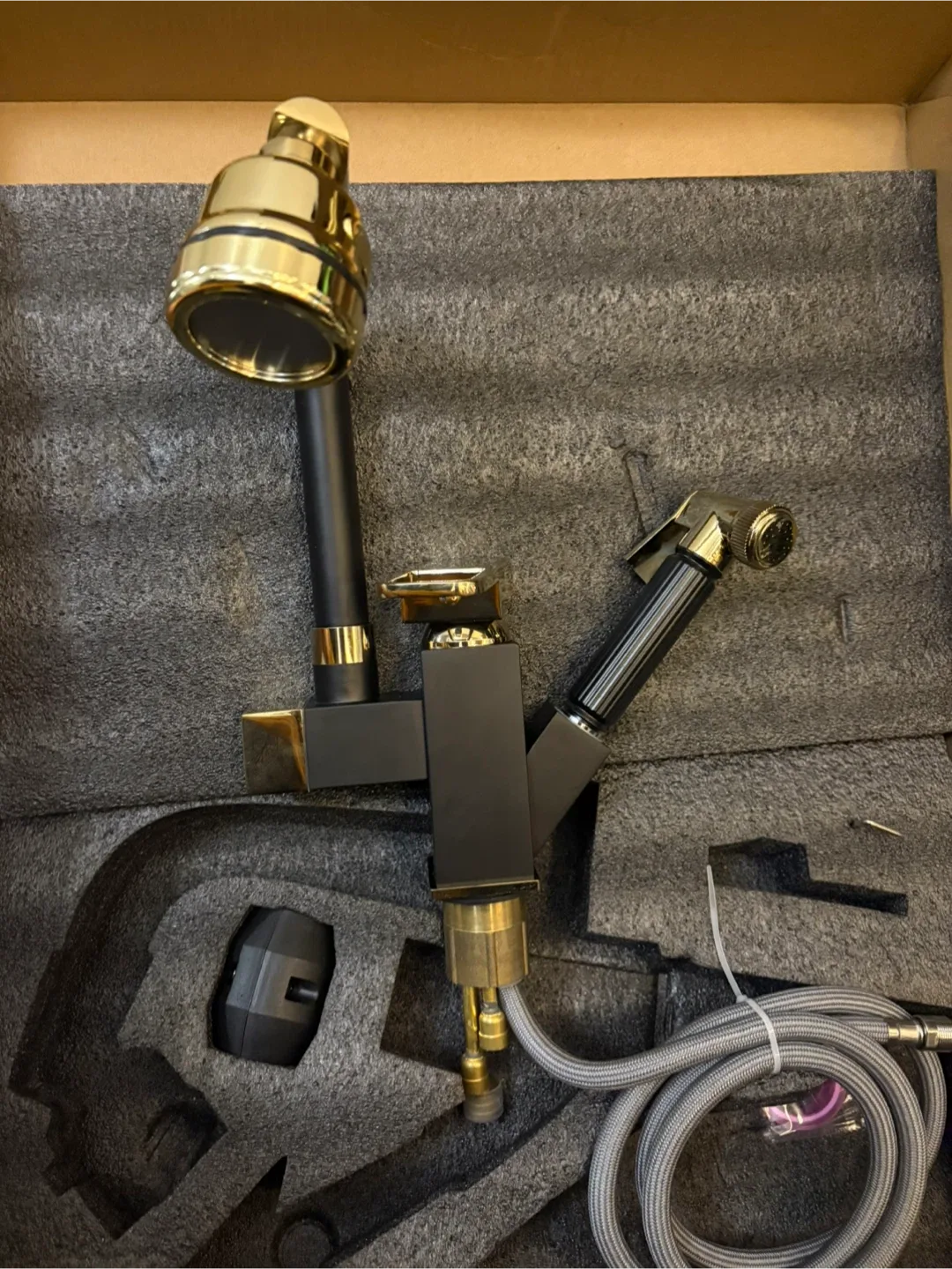 Luxury Vessel Sink Faucet - Black & Gold image indicator(6)