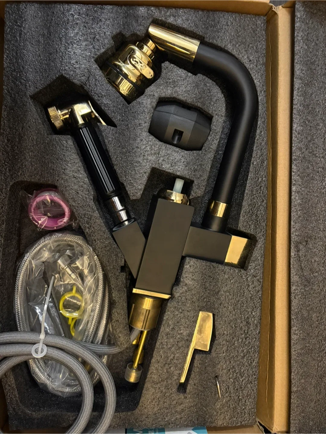 Luxury Vessel Sink Faucet - Black & Gold image indicator(7)