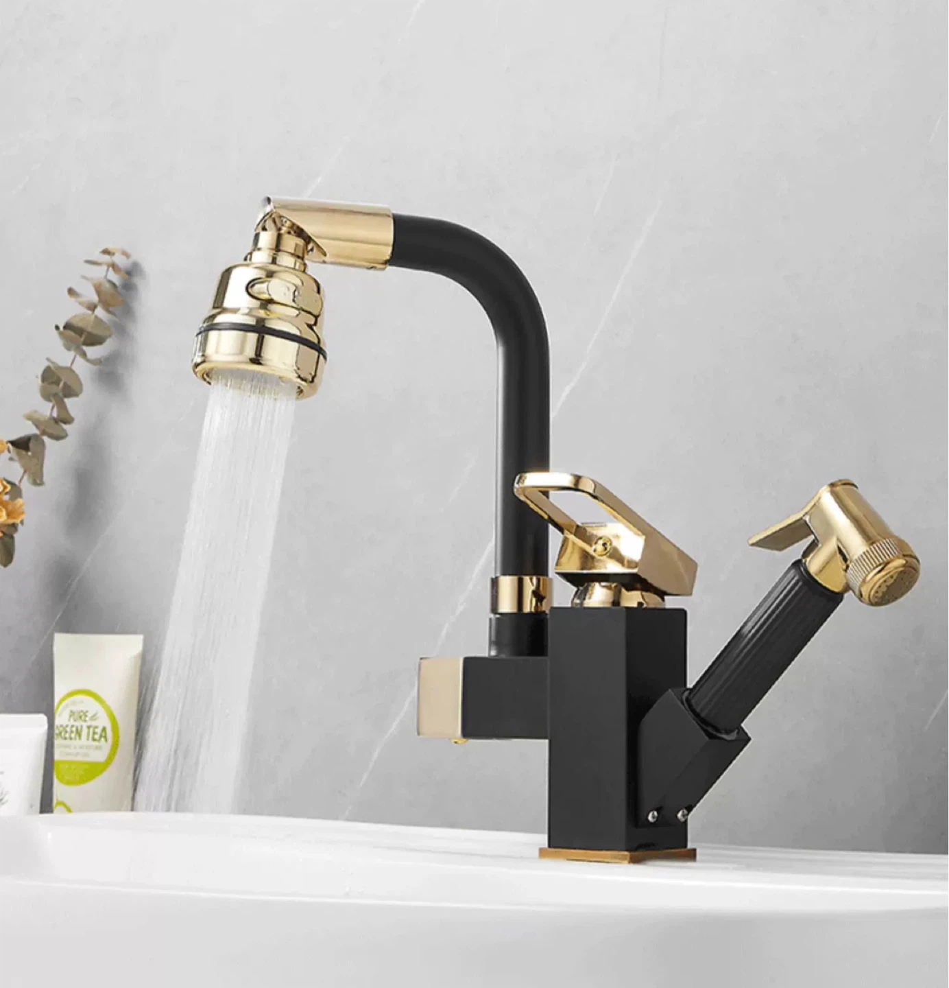 Luxury Vessel Sink Faucet - Black & Gold - photo 2