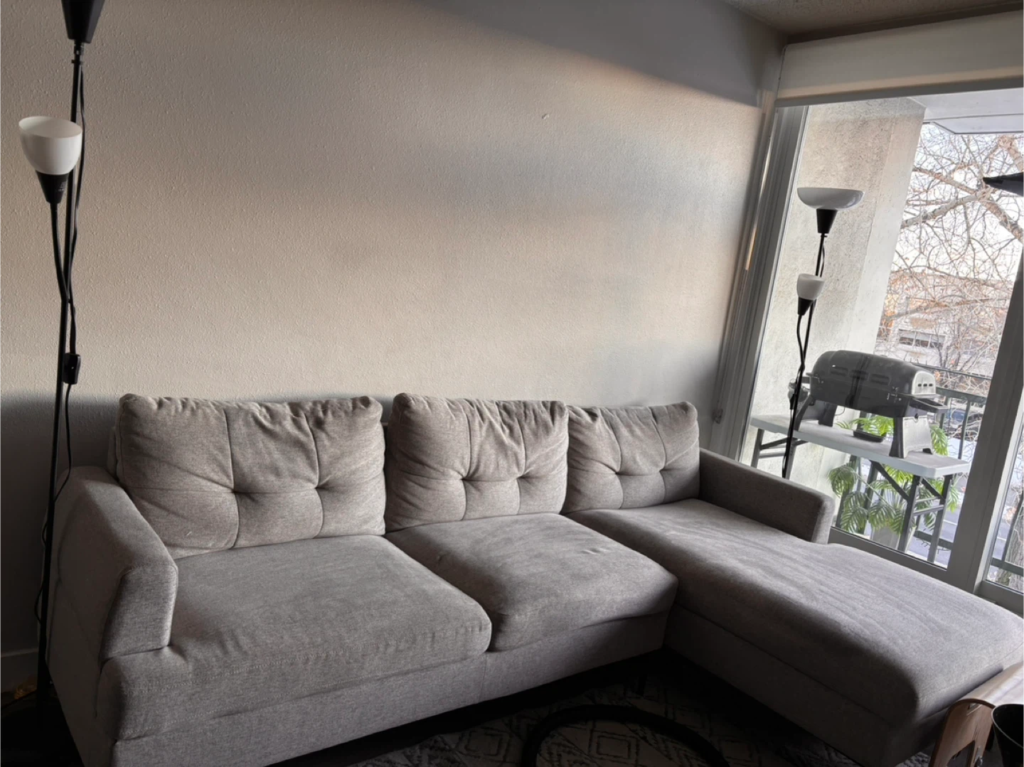 Grey Sectional Sofa with Chaise Lounge - photo 3