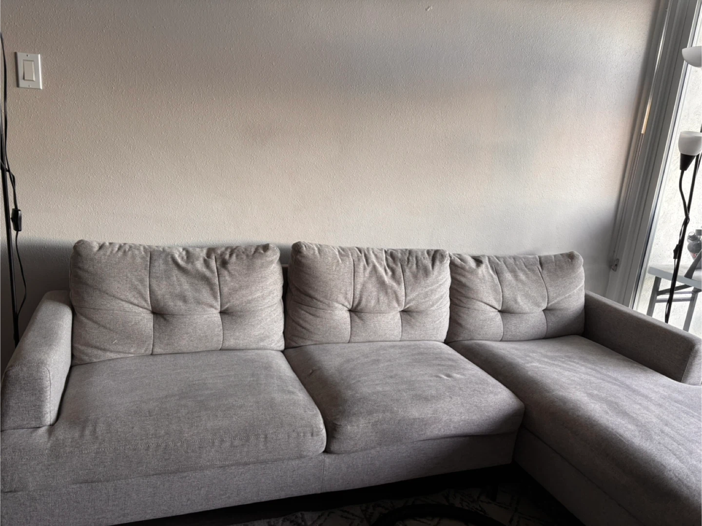 Grey Sectional Sofa with Chaise Lounge - photo 4