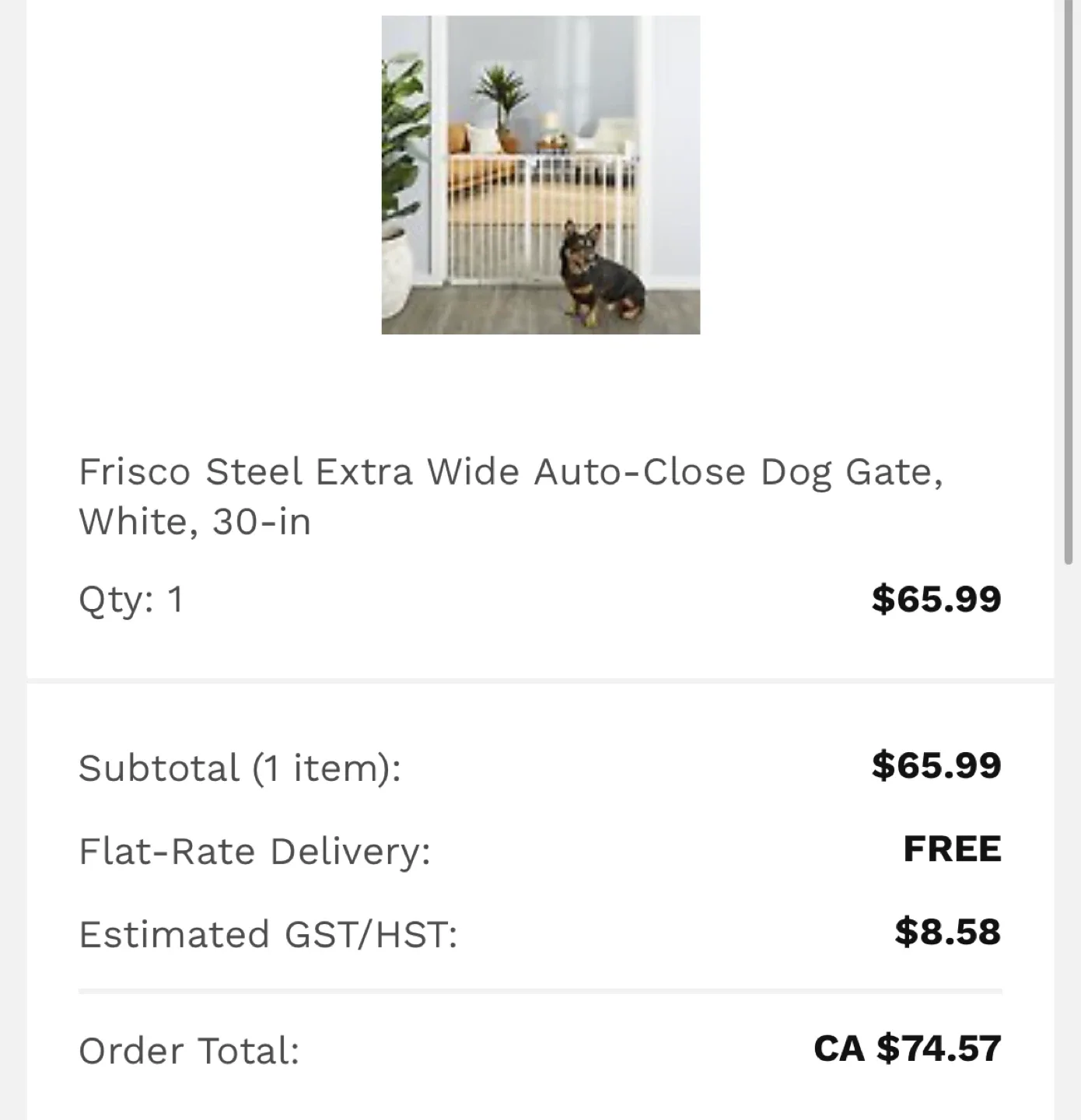 Frisco Steel Extra Wide Auto-Close Dog Gate, White, 30-in image indicator(3)