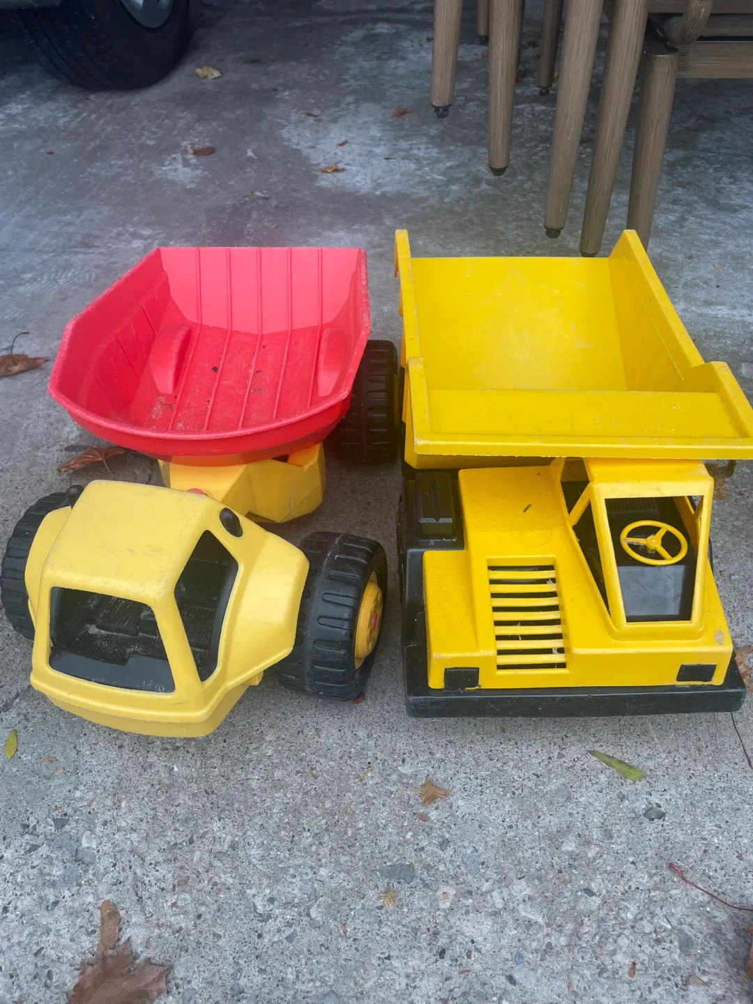 Vintage Dump Trucks - Yellow & Red