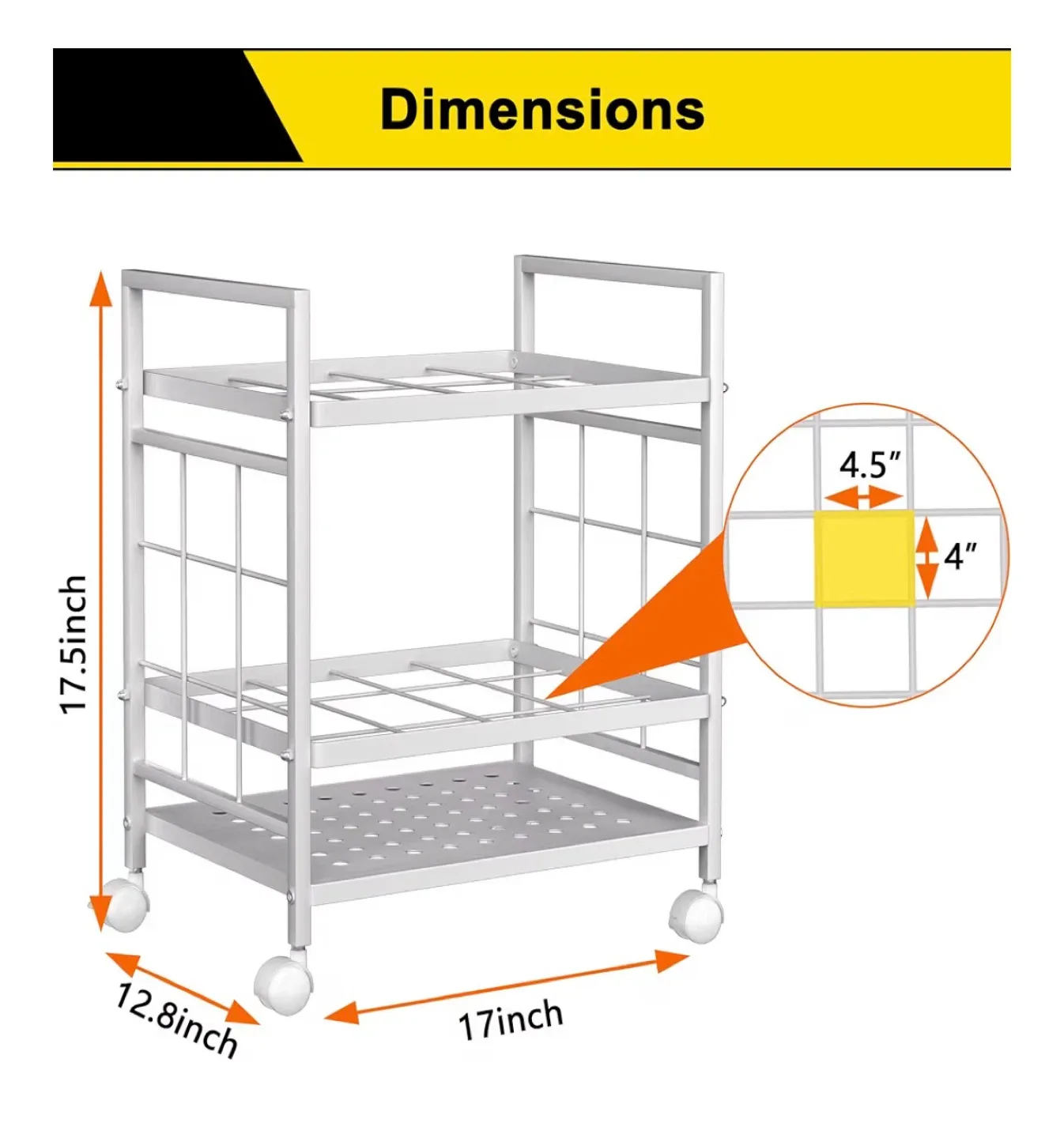 Blueprint Storage Rack - White, Rolling Cart