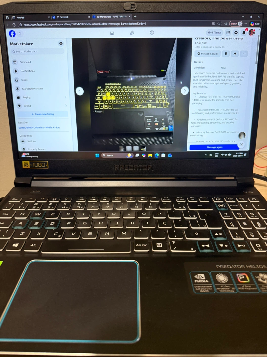 Predator Helios 300 Gaming Laptop