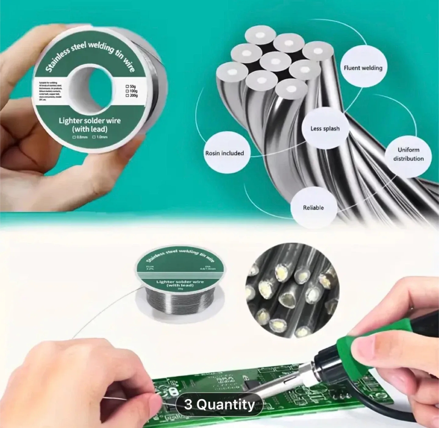 1pc 100g, High-Quality 0.8mm Solder Wire Roll image indicator(3)