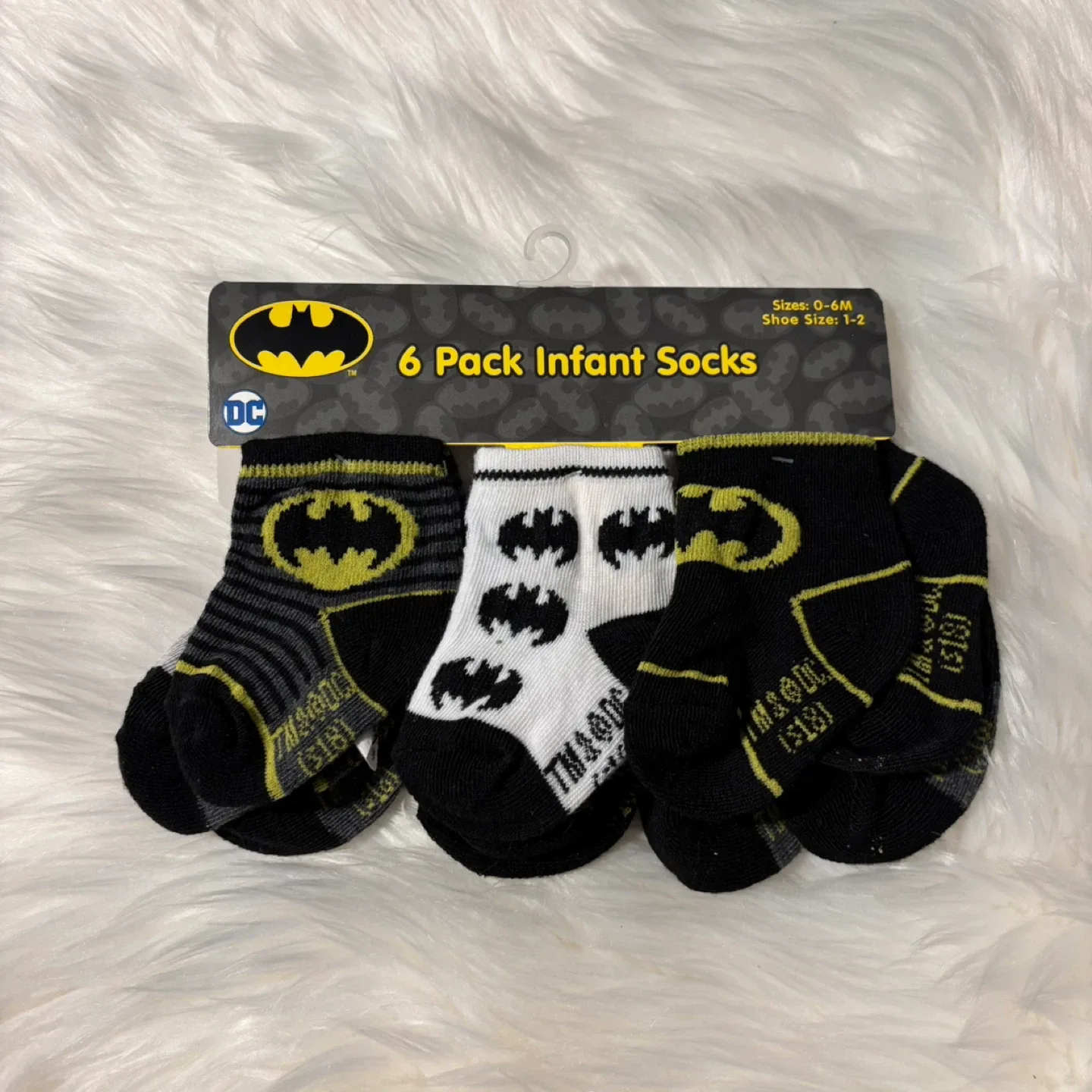 Batman Infant Socks 6-Pack (Size 0-6M)