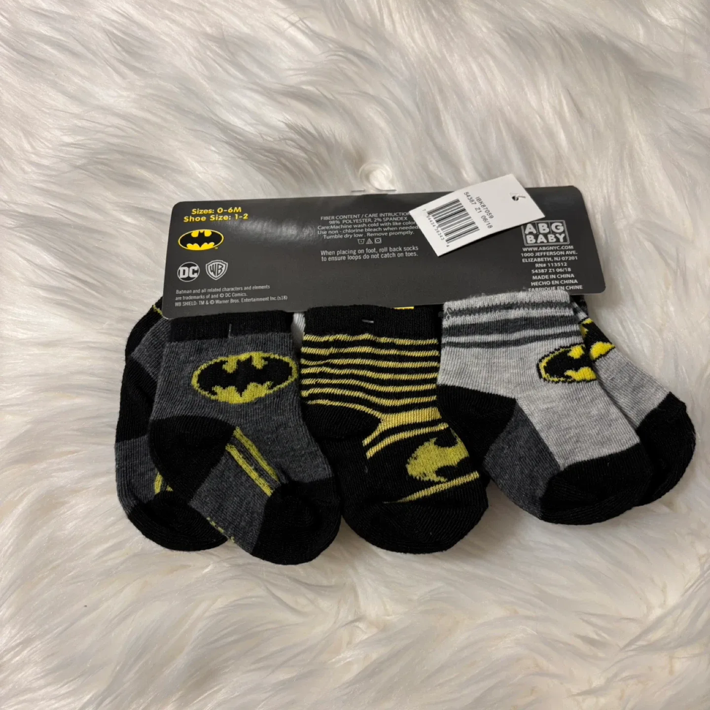 Batman Infant Socks 6-Pack (Size 0-6M) image indicator(2)