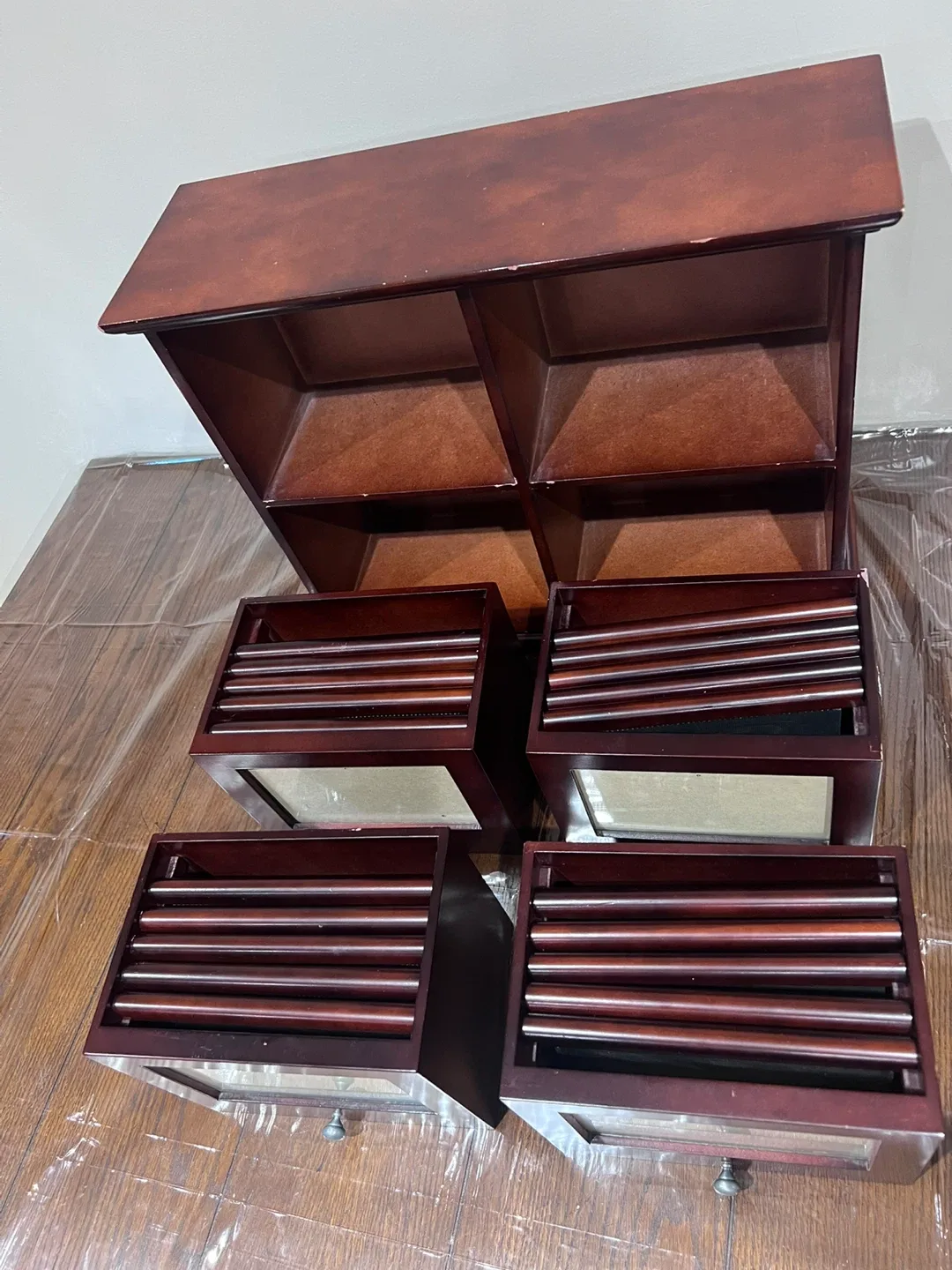 Wooden Photo Album Organizer with Drawers image indicator(2)