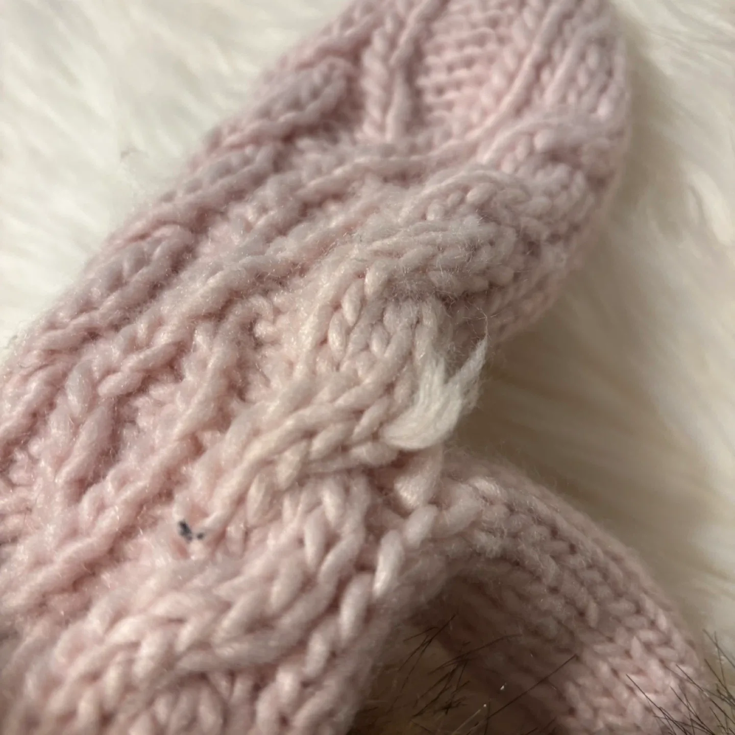 Pink Mittens with Faux Fur Cuff image indicator(4)