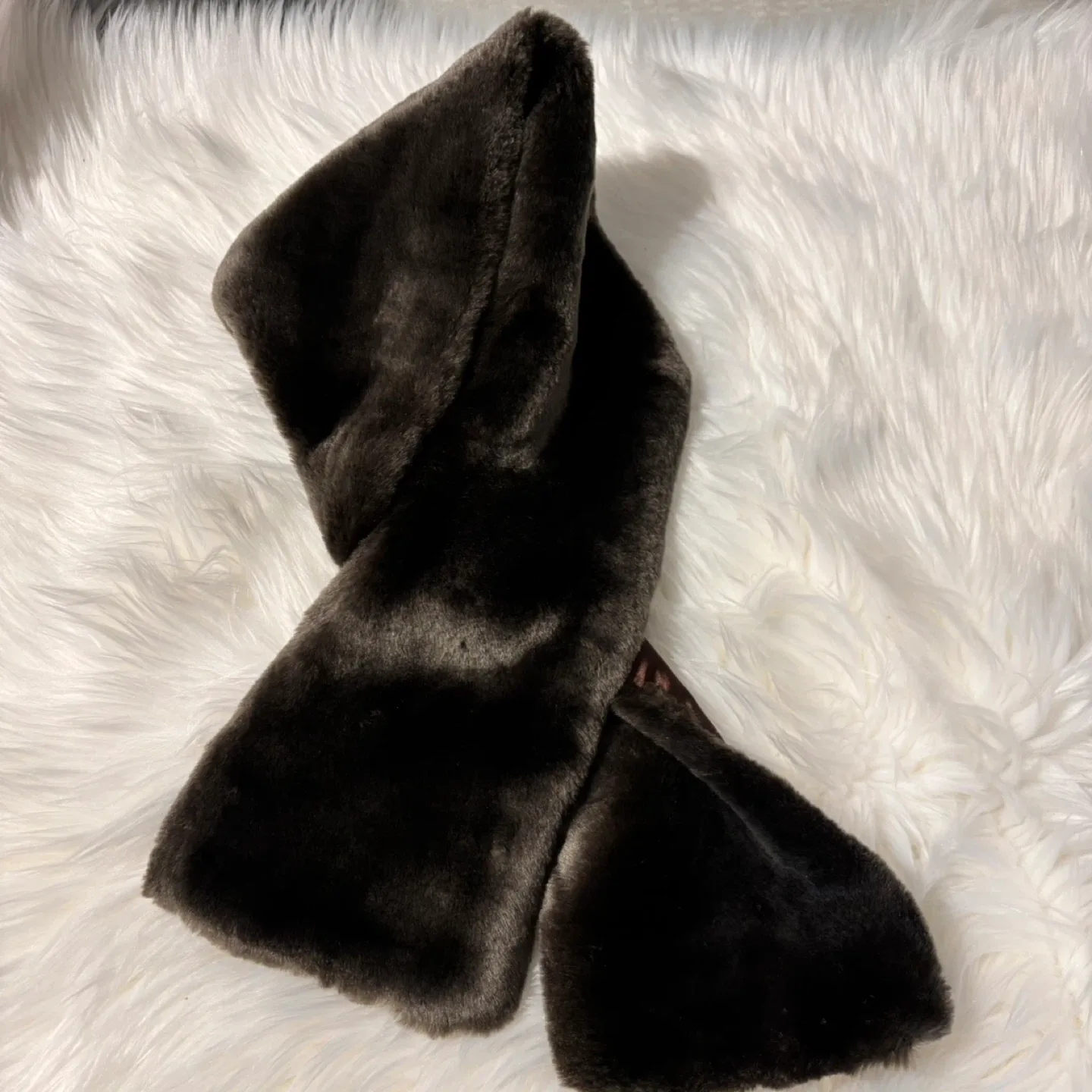 NEXT Faux Fur Scarf - Brown