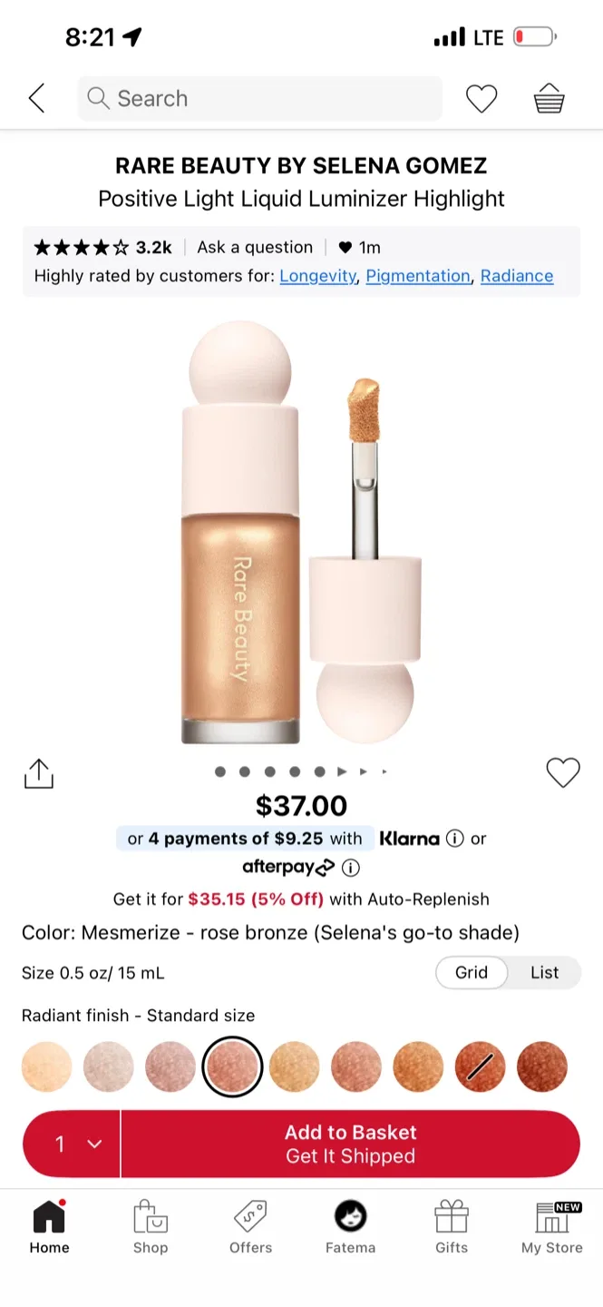 Rare Beauty Positive Light Liquid Luminizer - Mesmerize image indicator(3)