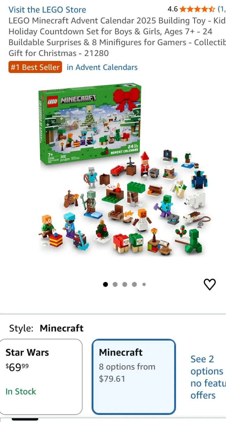 New LEGO Minecraft Advent Calendar 2025 - Ages 7+