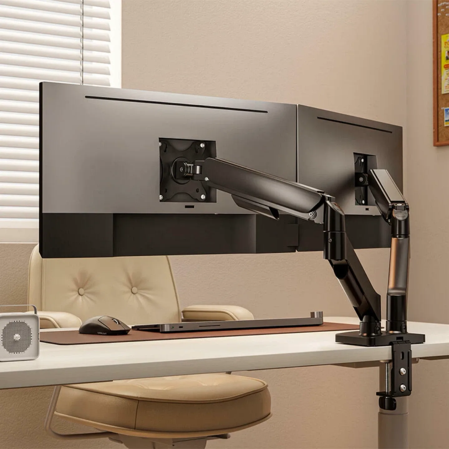 Dual Monitor Desk Mount - Black 17”-32” image indicator(2)