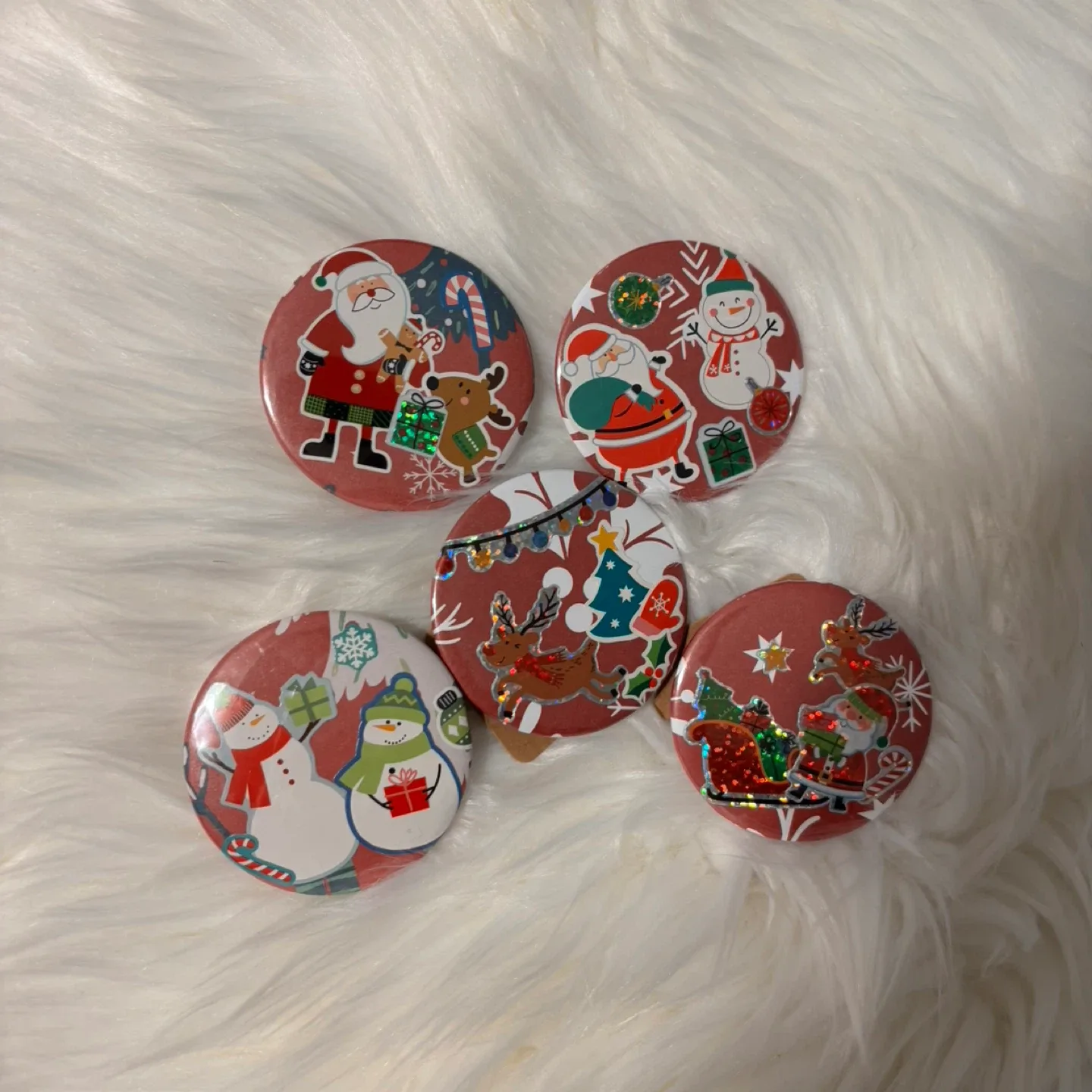 Christmas Holiday Pins - Set of 5