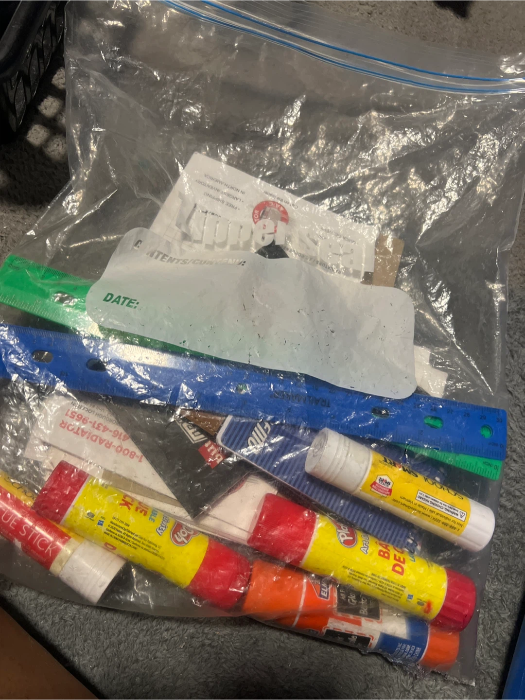 Glue Sticks and Rulers